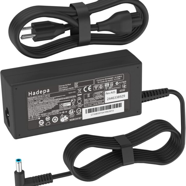 Genuine 65W AC Adapter Charger for HP Laptops – 19.5V 3.33A 4.5×3.0mm Blue Tip