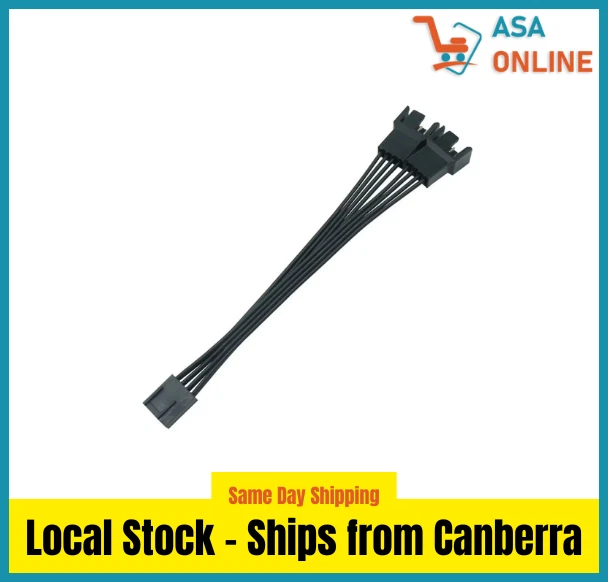 1 to 2 Way 4 Pin PWM Fan Splitter Cable 10cm