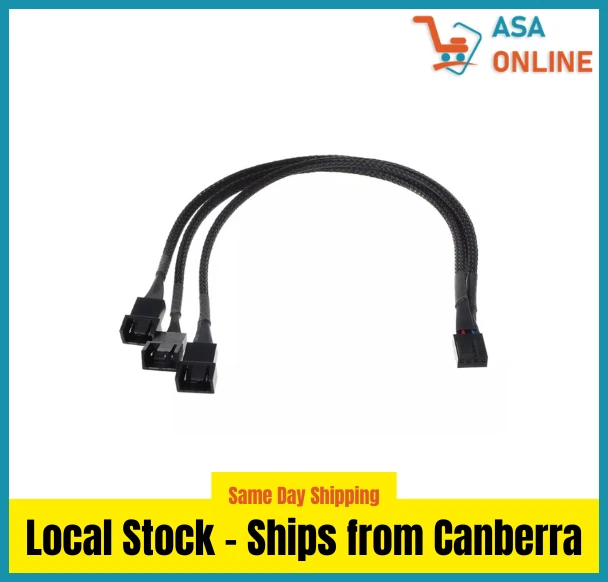 4-Pin PWM Fan Splitter Cable 1 to 3, 28cm