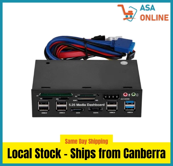 5.25 PC Front Panel USB 3.0 Audio eSATA Reader