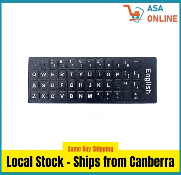 Universal English Keyboard Stickers Black