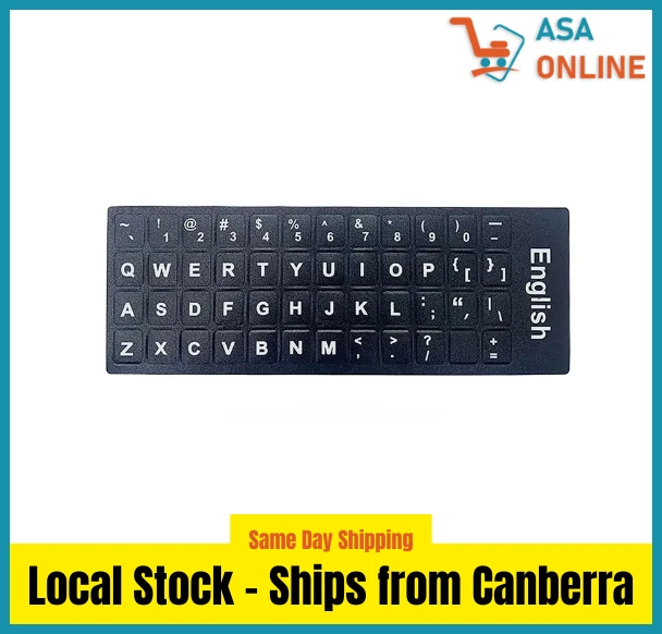 Universal English Keyboard Stickers Black