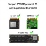 AEE7 Dual Bay M.2 NVMe SSD Enclosure 20Gbps