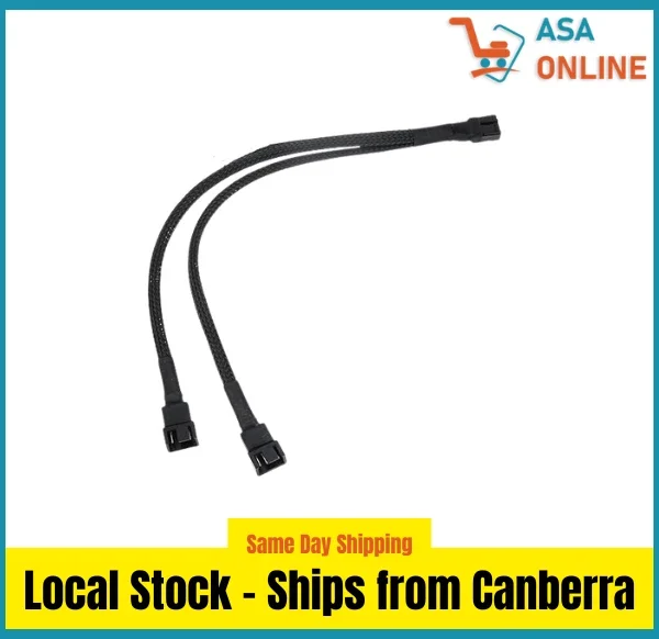 4 Pin PWM Fan Splitter Cable 30cm Braided Sleeve