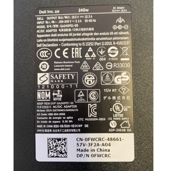Dell 240W Laptop Charger for Alienware & Precision
